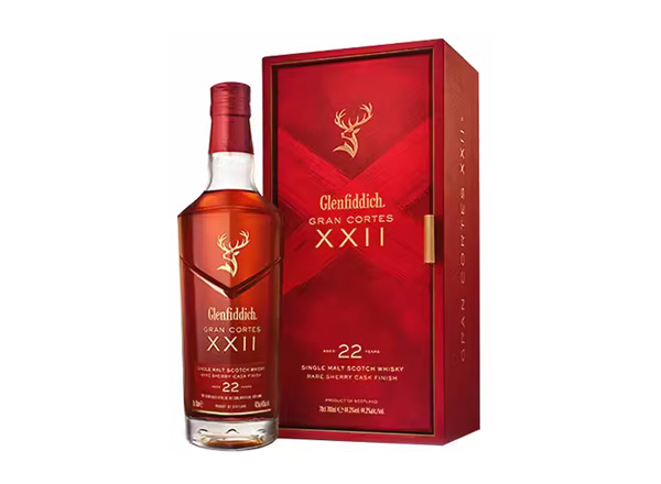 湛江回收格兰菲迪22年璀璨珍藏版威士忌700ml礼盒装Glenfiddich XXII苏格兰威士忌行情价格